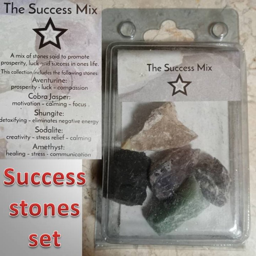 NIB SUCCESS stone rock crystal set 01 PROSPERITY : luck : focus